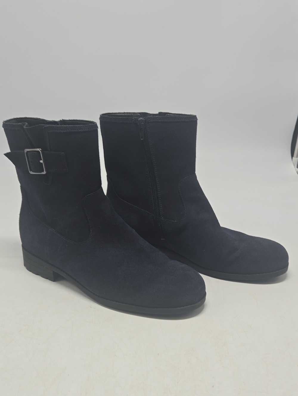 Vionic Jill Blue Suede Leather Moto Ankle Boot 11